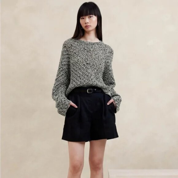 Banana Republic Oversized Knitted Cotton-Blend Sweater - Picture 1 of 6